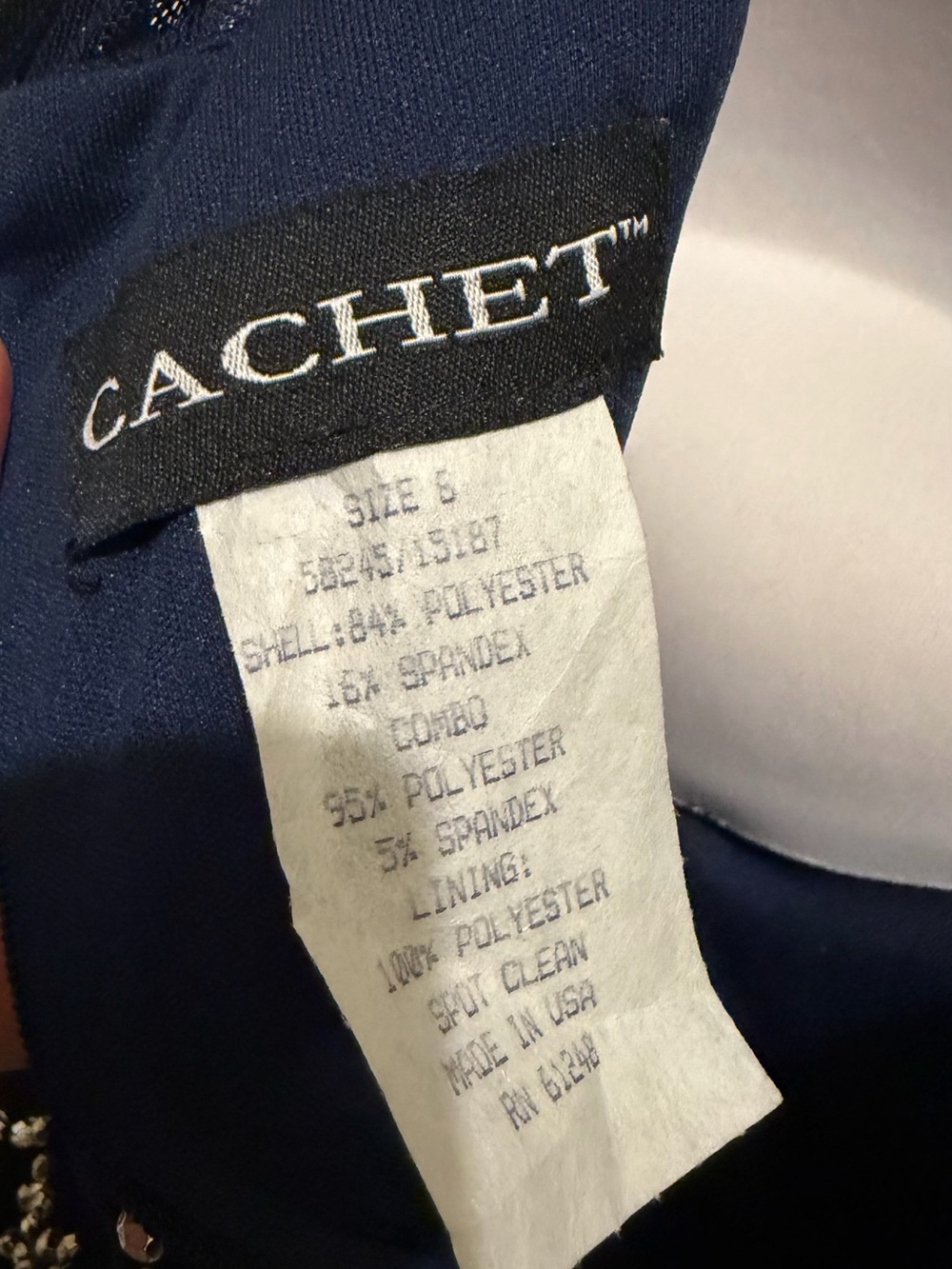 Cachet Navy Hand-Beaded Evening Gown | Size 6 | Formal Dress - Picture 7 of 7